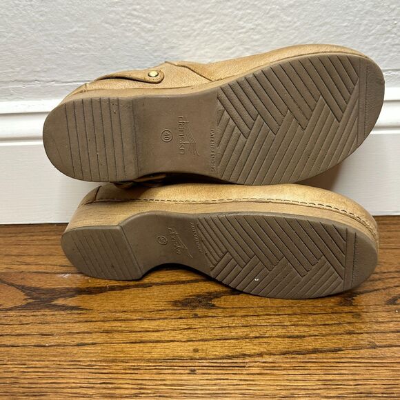 Dansko Ingrid Clog Honey Distressed Leather Comfort Mule Womens 40 EU 9.5 10 - Picture 4 of 8
